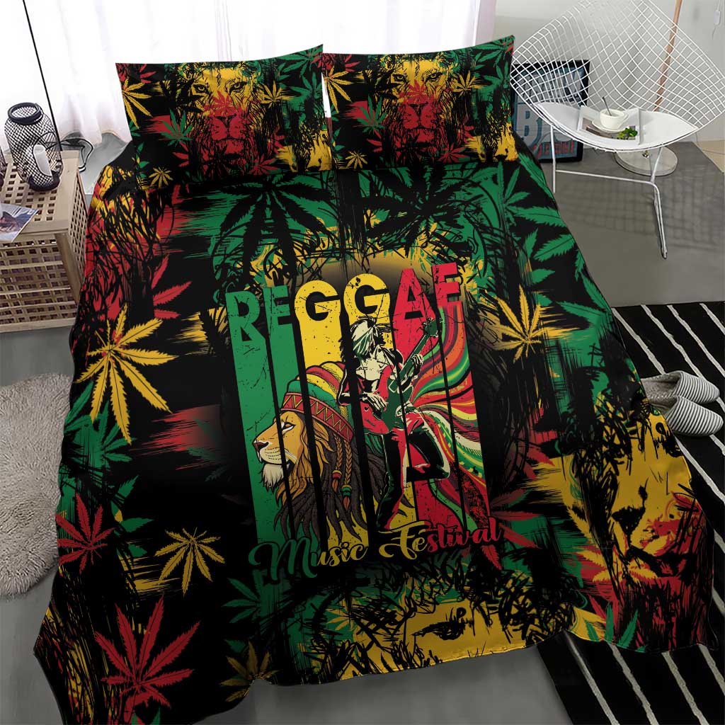 Jamaica Reggae Festival Bedding Set One Love Rastafari Culture - Wonder Print Shop