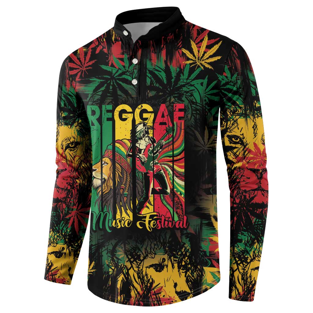 Jamaica Reggae Festival Button Sweatshirt One Love Rastafari Culture - Wonder Print Shop