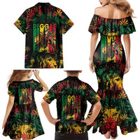 Jamaica Reggae Festival Family Matching Mermaid Dress and Hawaiian Shirt One Love Rastafari Culture - Wonder Print Shop