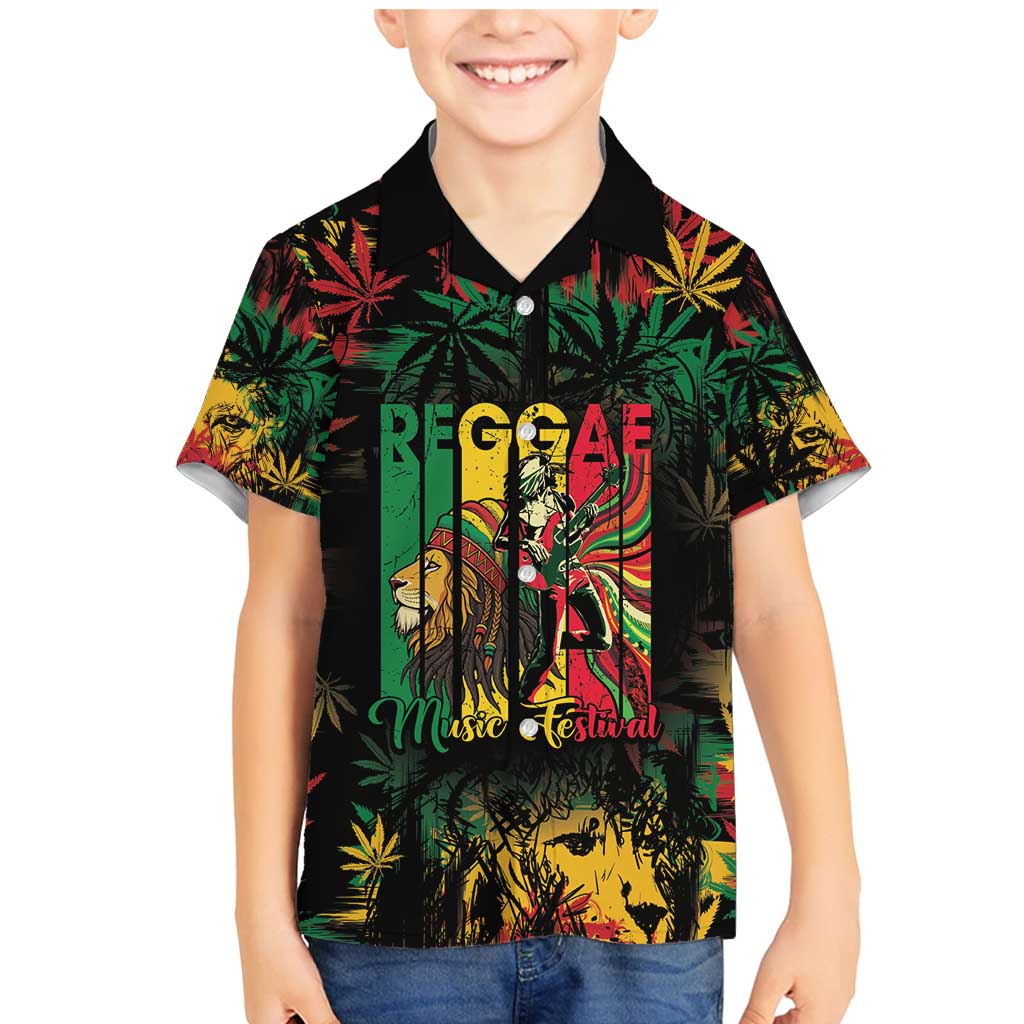 Jamaica Reggae Festival Family Matching Mermaid Dress and Hawaiian Shirt One Love Rastafari Culture - Wonder Print Shop