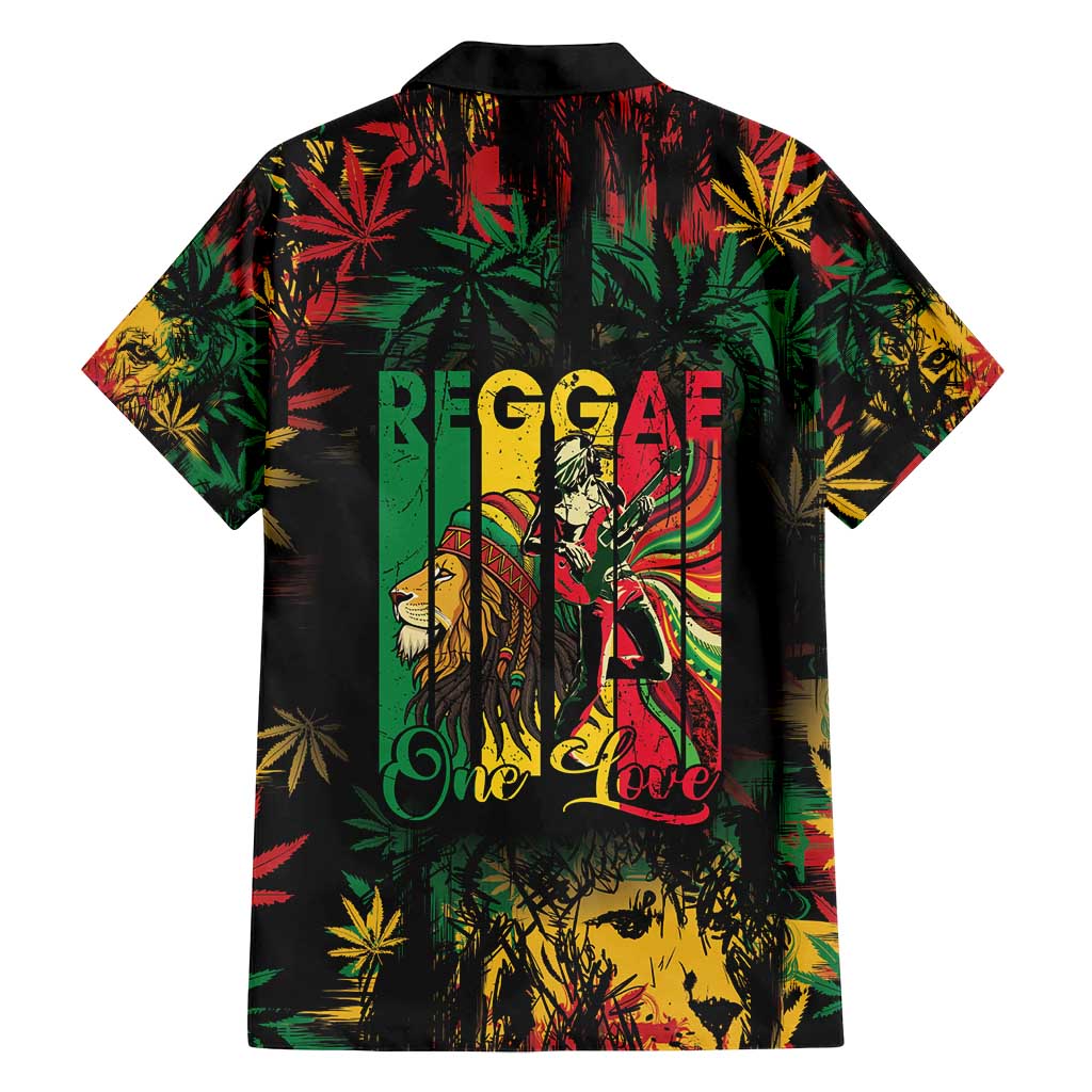 Jamaica Reggae Festival Family Matching Off Shoulder Short Dress and Hawaiian Shirt One Love Rastafari Culture - Wonder Print Shop