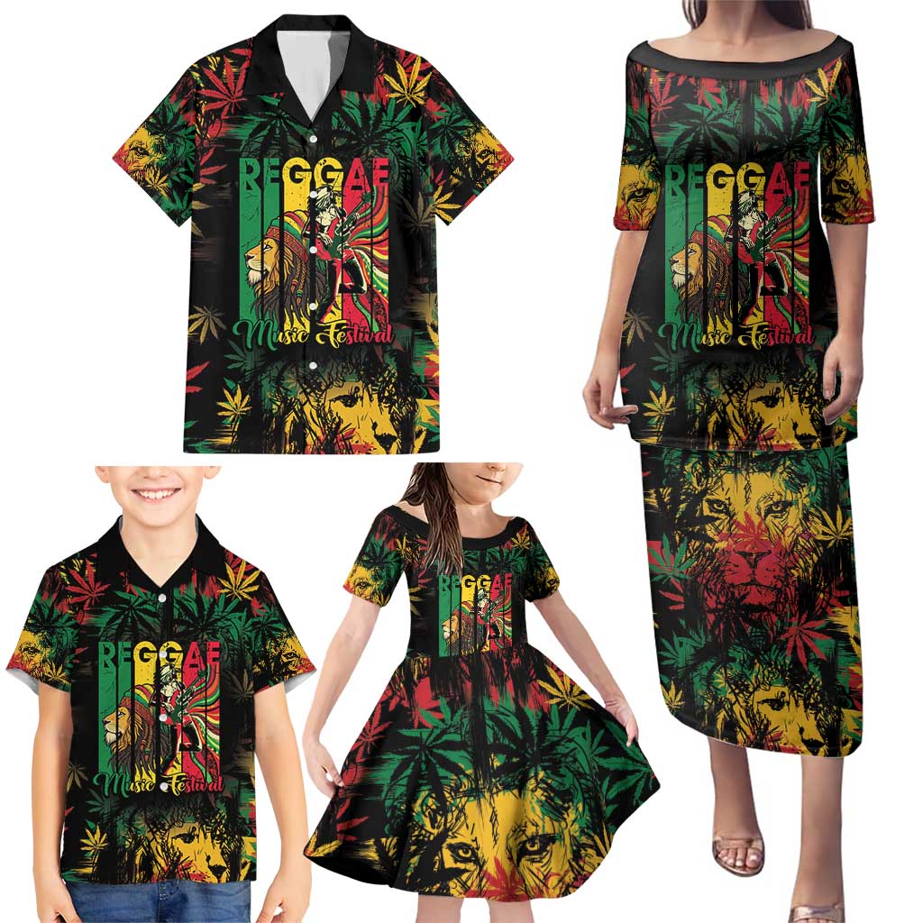 Jamaica Reggae Festival Family Matching Puletasi and Hawaiian Shirt One Love Rastafari Culture - Wonder Print Shop