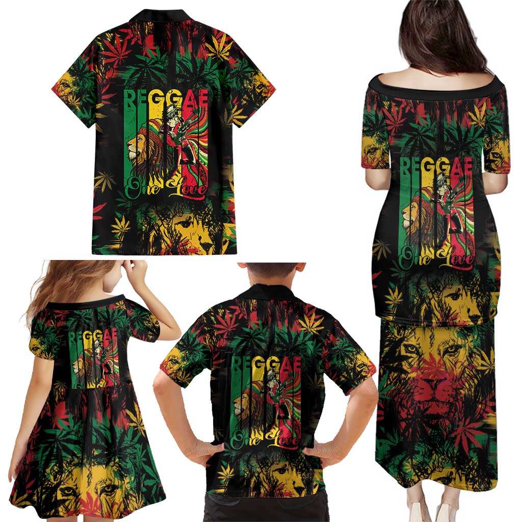 Jamaica Reggae Festival Family Matching Puletasi and Hawaiian Shirt One Love Rastafari Culture - Wonder Print Shop