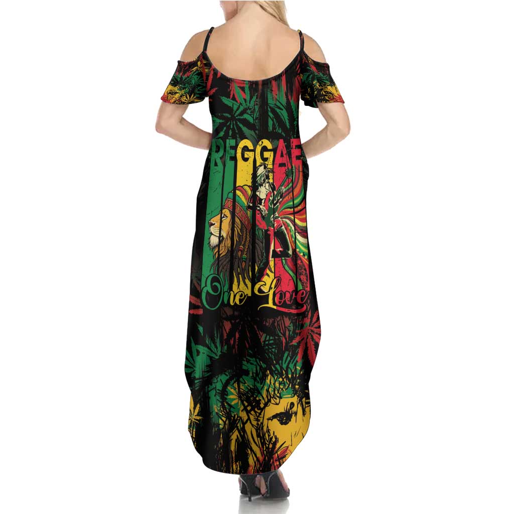 Jamaica Reggae Festival Family Matching Summer Maxi Dress and Hawaiian Shirt One Love Rastafari Culture - Wonder Print Shop