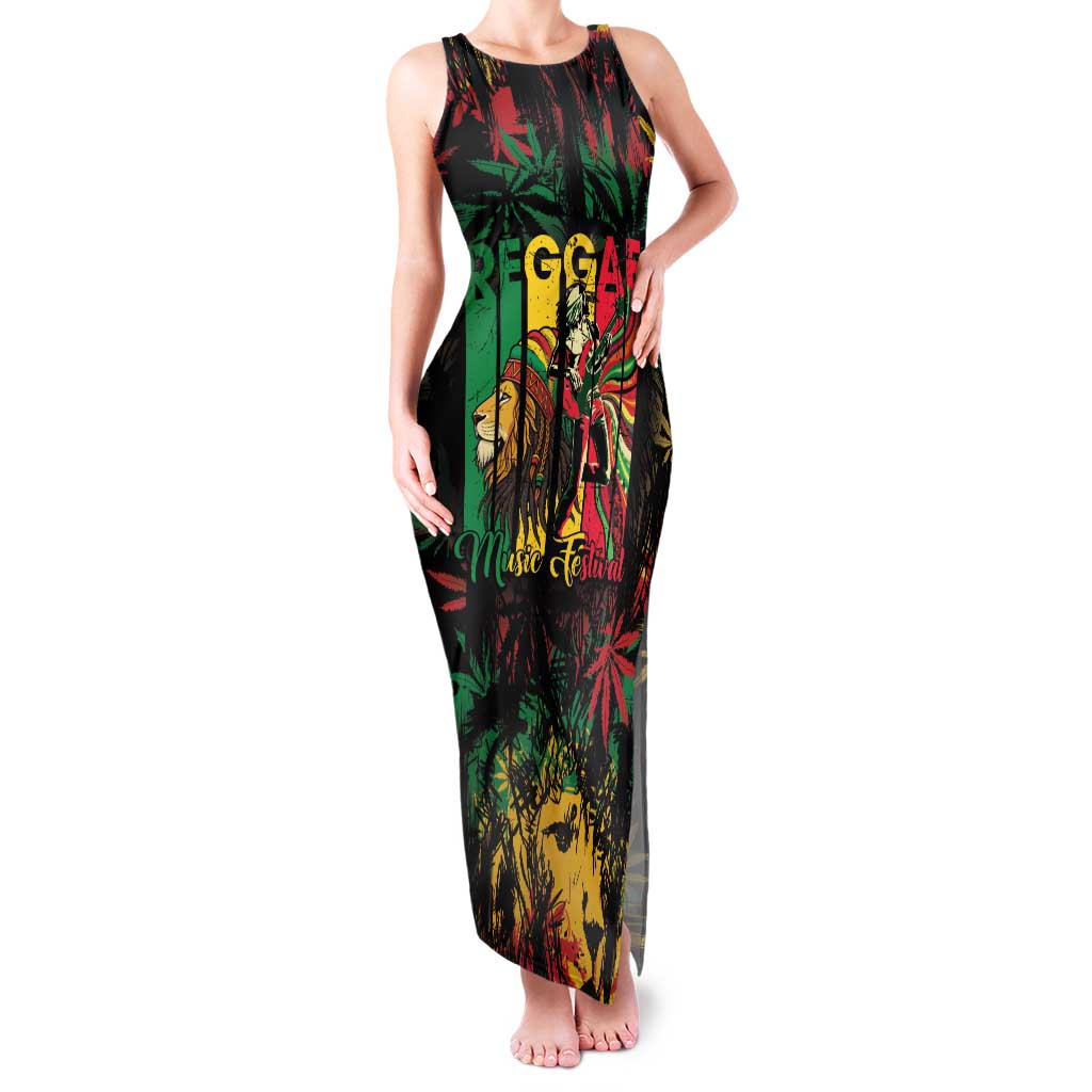 Jamaica Reggae Festival Family Matching Tank Maxi Dress and Hawaiian Shirt One Love Rastafari Culture - Wonder Print Shop