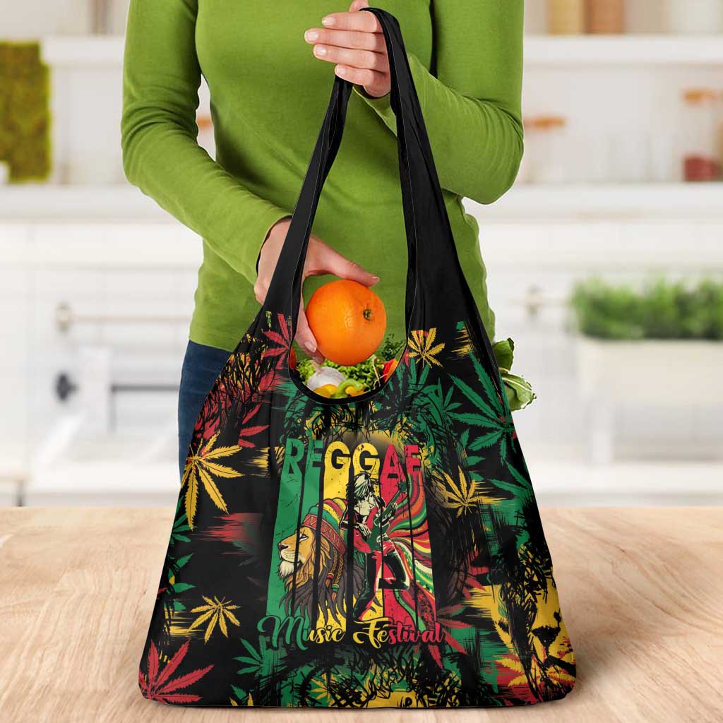 Jamaica Reggae Festival Grocery Bag One Love Rastafari Culture - Wonder Print Shop