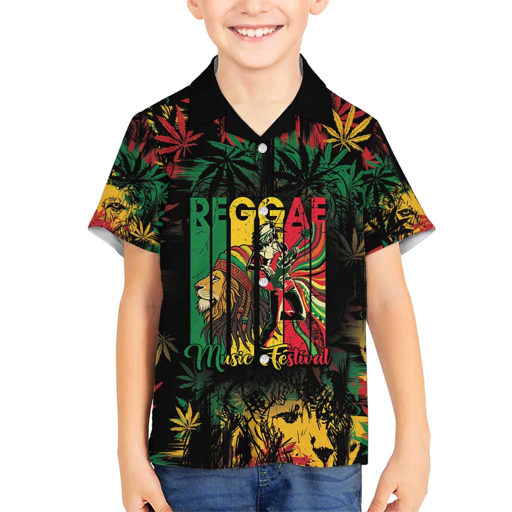 Jamaica Reggae Festival Kid Hawaiian Shirt One Love Rastafari Culture - Wonder Print Shop