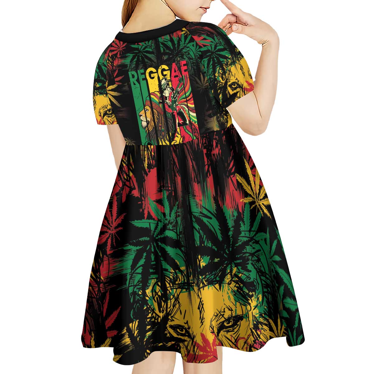 Jamaica Reggae Festival Kid Short Sleeve Dress One Love Rastafari Culture - Wonder Print Shop