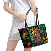 Jamaica Reggae Festival Leather Tote Bag One Love Rastafari Culture - Wonder Print Shop