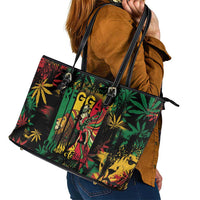 Jamaica Reggae Festival Leather Tote Bag One Love Rastafari Culture - Wonder Print Shop