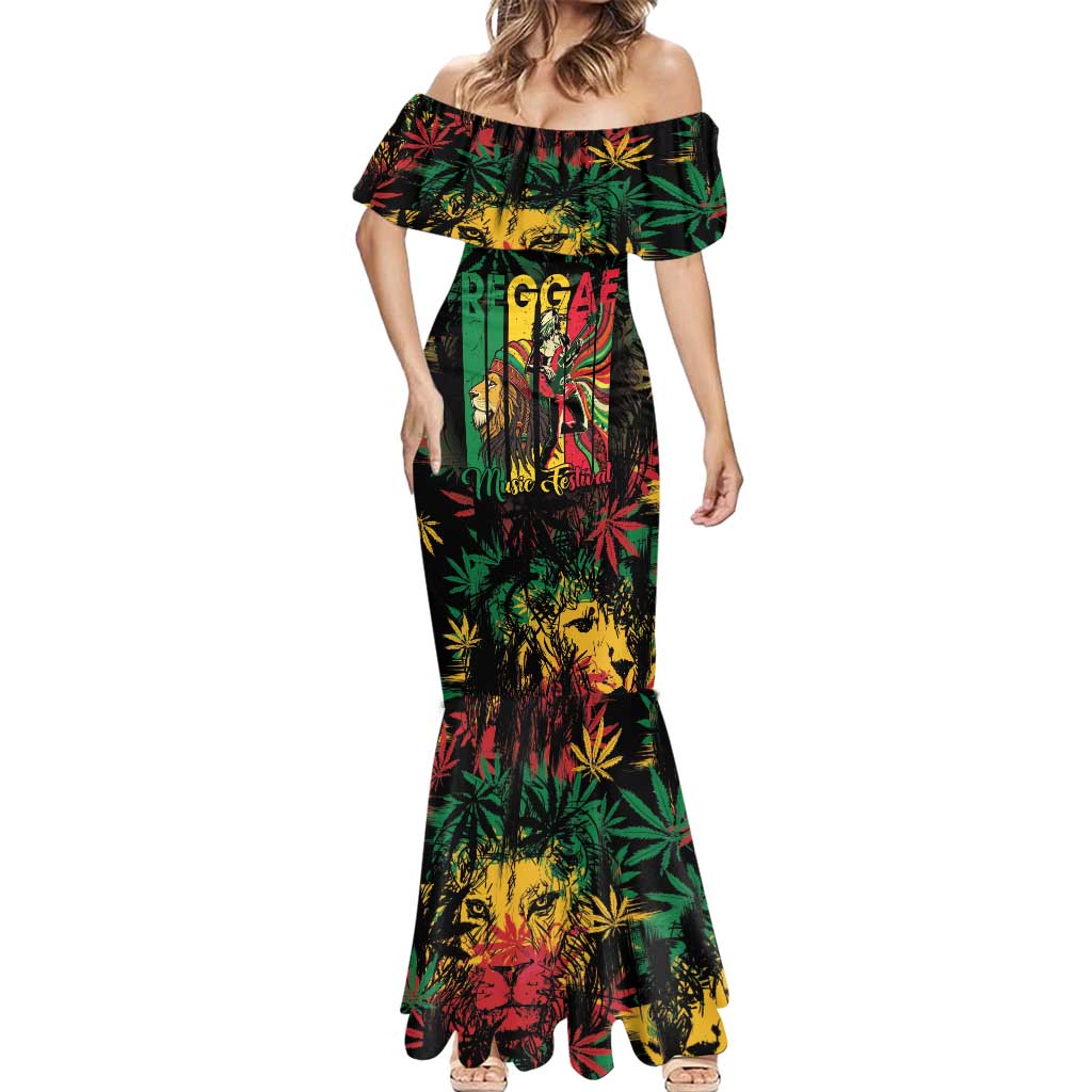 Jamaica Reggae Festival Mermaid Dress One Love Rastafari Culture - Wonder Print Shop