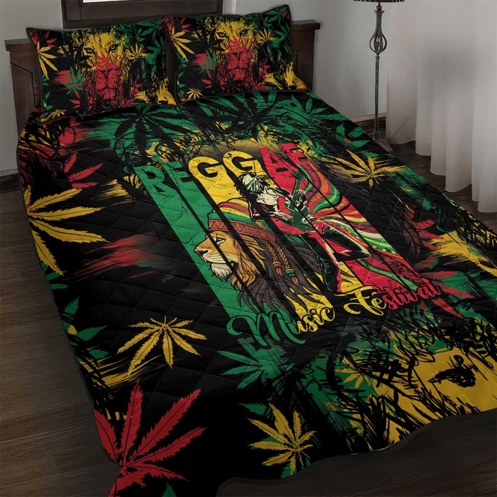 Jamaica Reggae Festival Quilt Bed Set One Love Rastafari Culture - Wonder Print Shop
