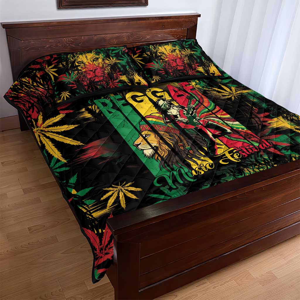 Jamaica Reggae Festival Quilt Bed Set One Love Rastafari Culture - Wonder Print Shop