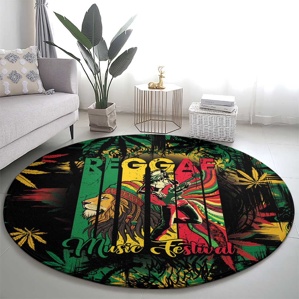 Jamaica Reggae Festival Round Carpet One Love Rastafari Culture - Wonder Print Shop