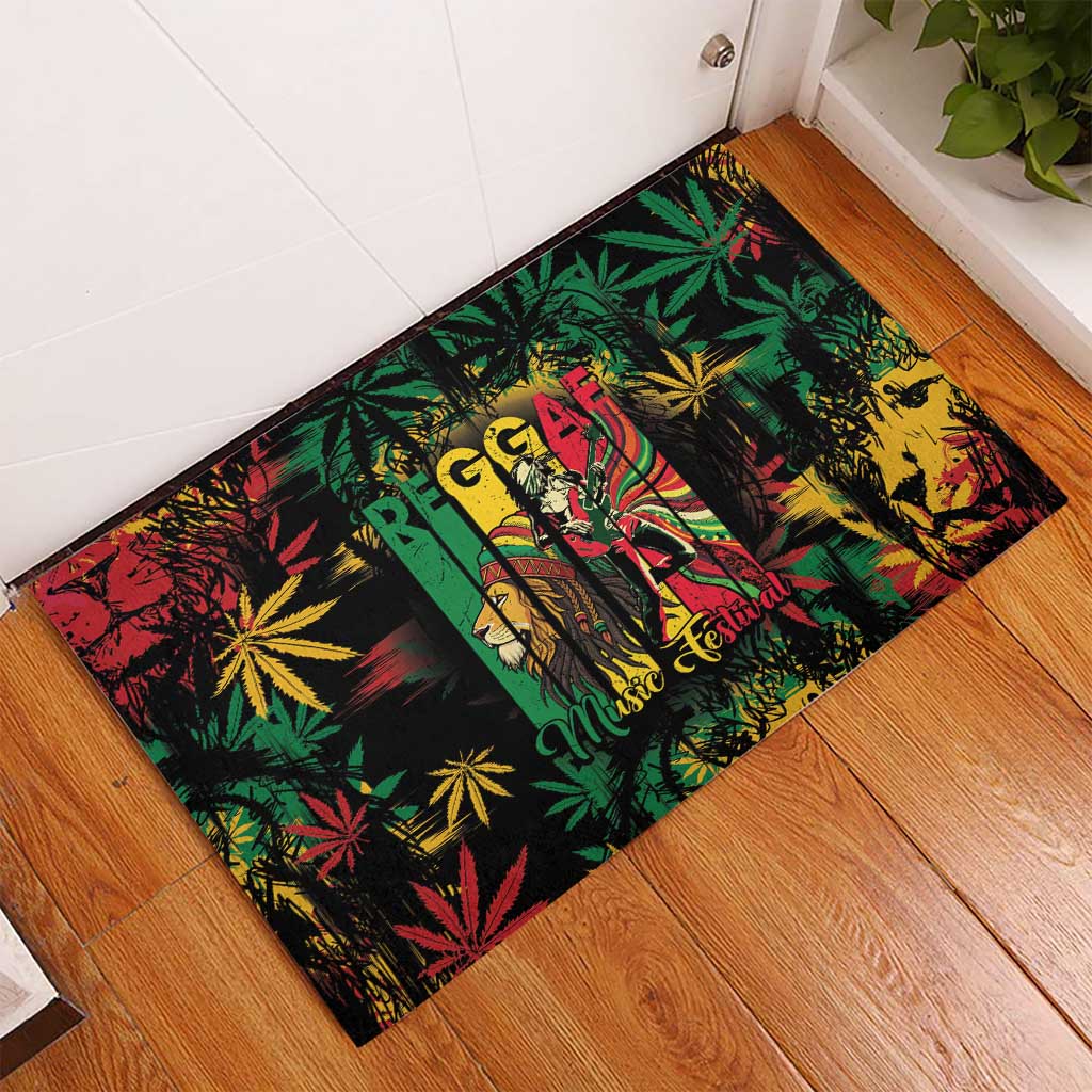 Jamaica Reggae Festival Rubber Doormat One Love Rastafari Culture - Wonder Print Shop