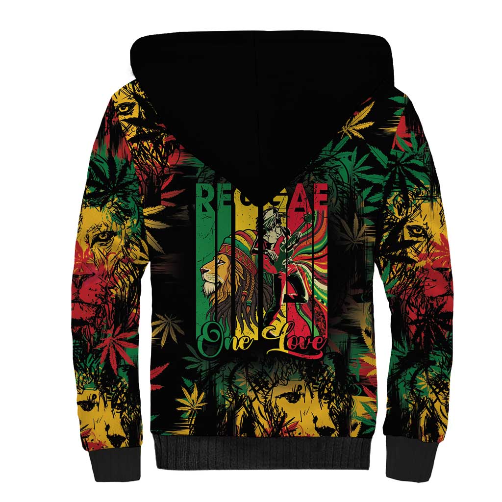 Jamaica Reggae Festival Sherpa Hoodie One Love Rastafari Culture - Wonder Print Shop