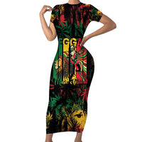 Jamaica Reggae Festival Short Sleeve Bodycon Dress One Love Rastafari Culture - Wonder Print Shop