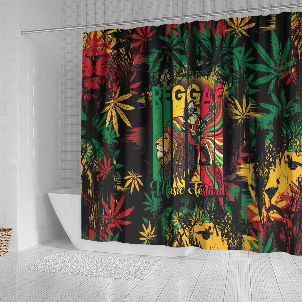 Jamaica Reggae Festival Shower Curtain One Love Rastafari Culture - Wonder Print Shop