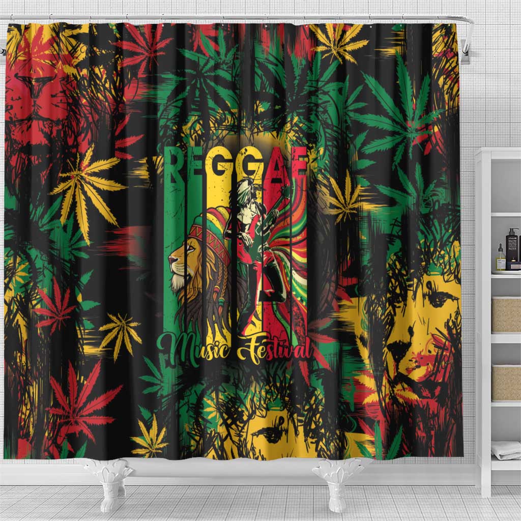Jamaica Reggae Festival Shower Curtain One Love Rastafari Culture - Wonder Print Shop