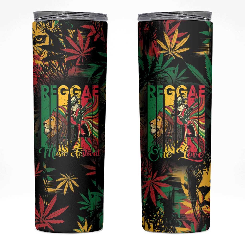 Jamaica Reggae Festival Skinny Tumbler One Love Rastafari Culture - Wonder Print Shop
