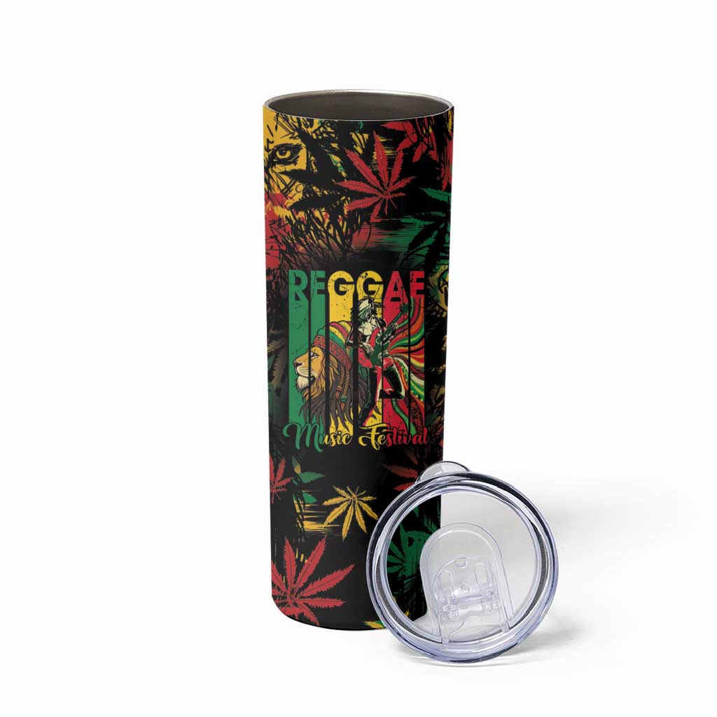 Jamaica Reggae Festival Skinny Tumbler One Love Rastafari Culture - Wonder Print Shop