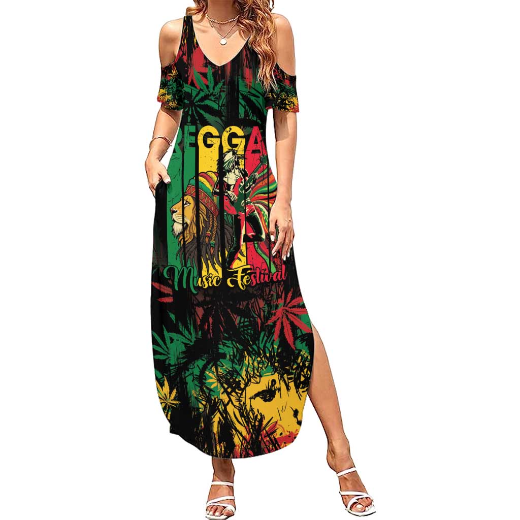 Jamaica Reggae Festival Summer Maxi Dress One Love Rastafari Culture - Wonder Print Shop