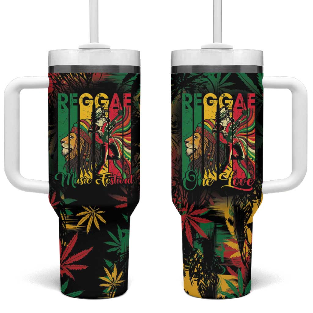 Jamaica Reggae Festival Tumbler With Handle One Love Rastafari Culture - Wonder Print Shop