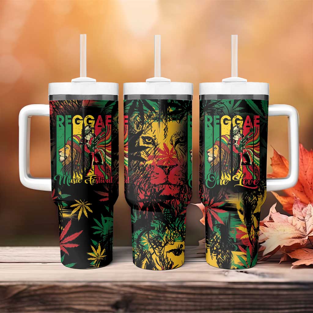 Jamaica Reggae Festival Tumbler With Handle One Love Rastafari Culture - Wonder Print Shop