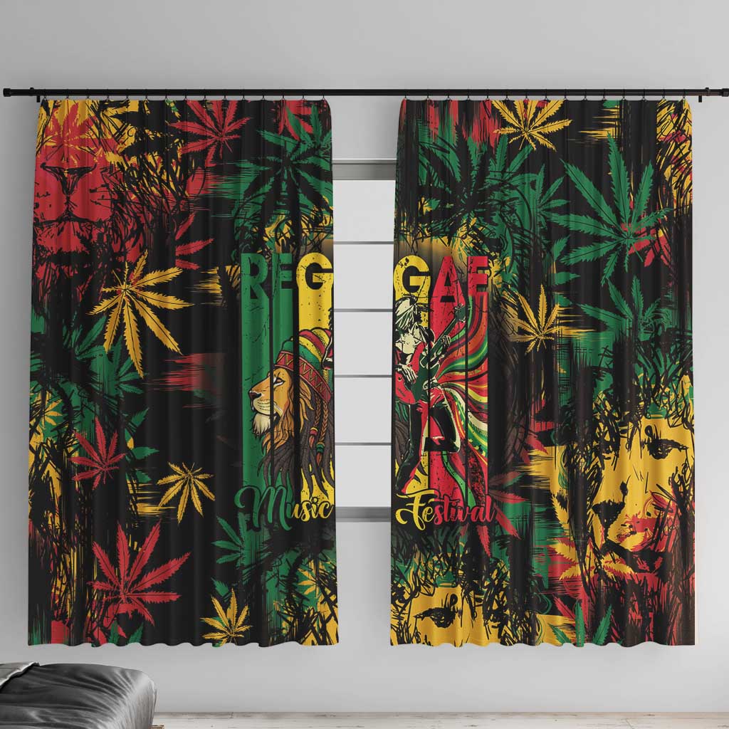 Jamaica Reggae Festival Window Curtain One Love Rastafari Culture - Wonder Print Shop