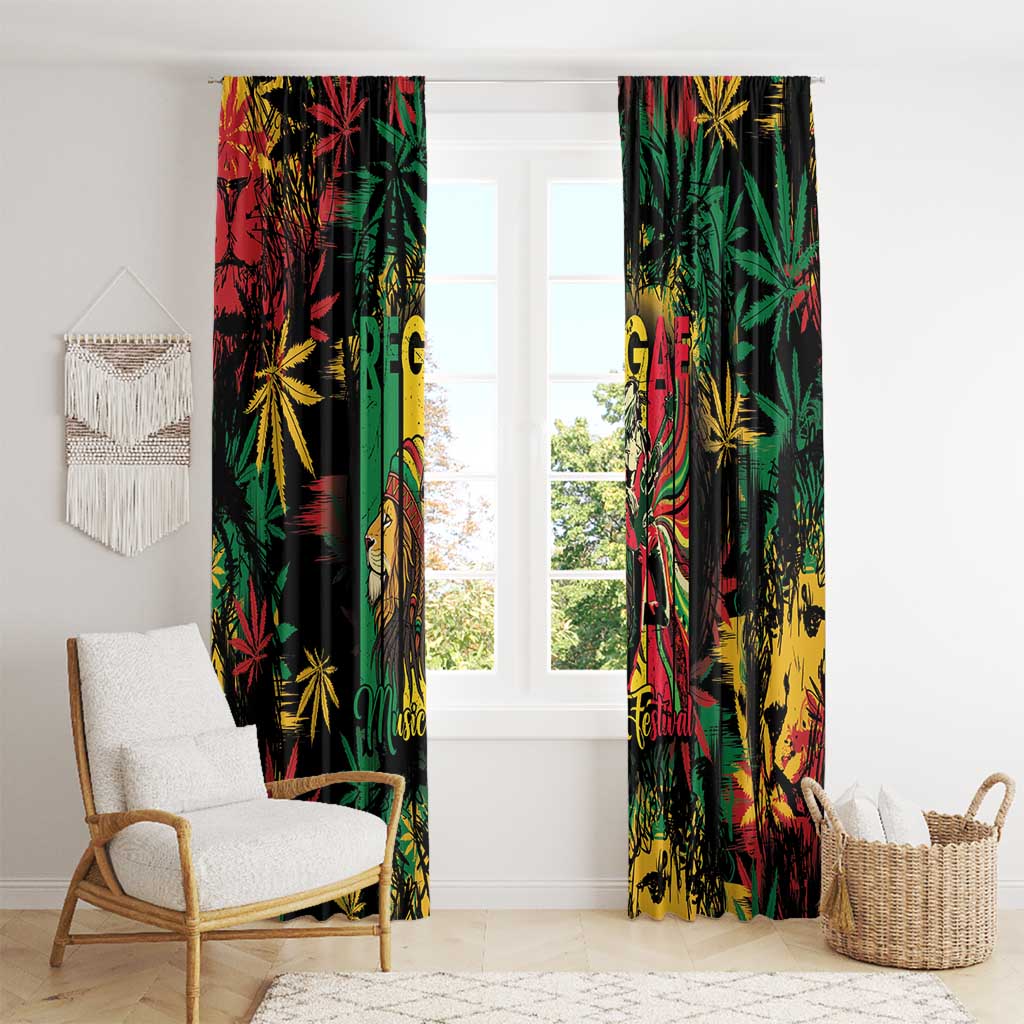 Jamaica Reggae Festival Window Curtain One Love Rastafari Culture - Wonder Print Shop