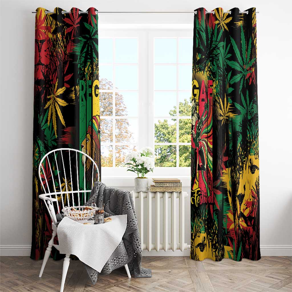 Jamaica Reggae Festival Window Curtain One Love Rastafari Culture - Wonder Print Shop