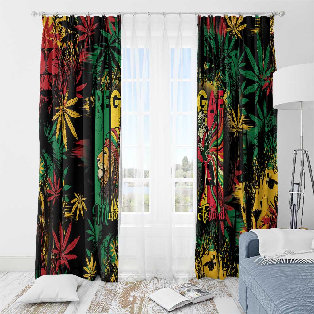 Jamaica Reggae Festival Window Curtain One Love Rastafari Culture - Wonder Print Shop
