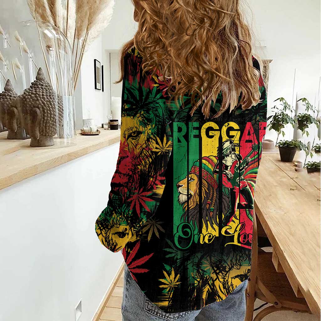 Jamaica Reggae Festival Women Casual Shirt One Love Rastafari Culture - Wonder Print Shop
