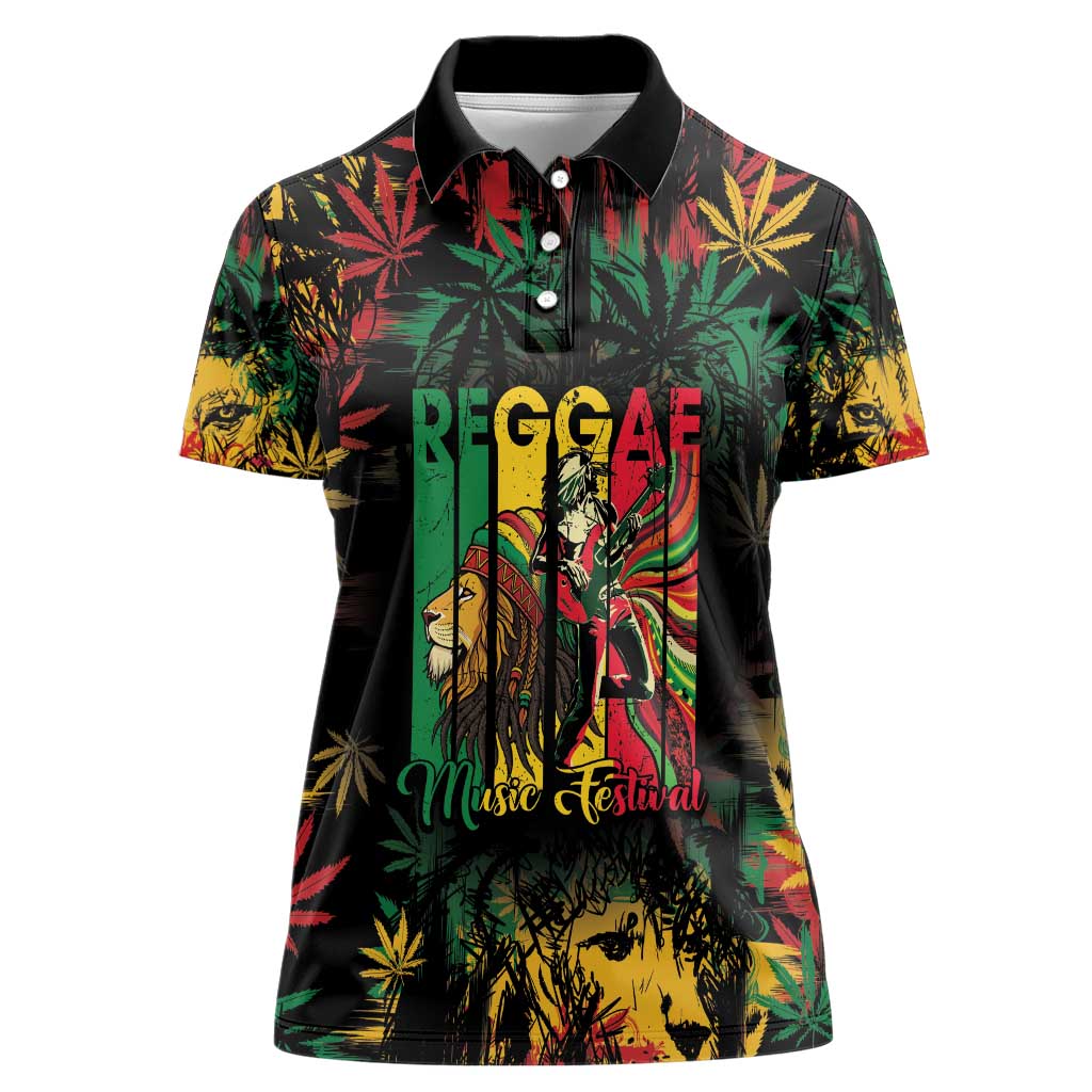 Jamaica Reggae Festival Women Polo Shirt One Love Rastafari Culture - Wonder Print Shop