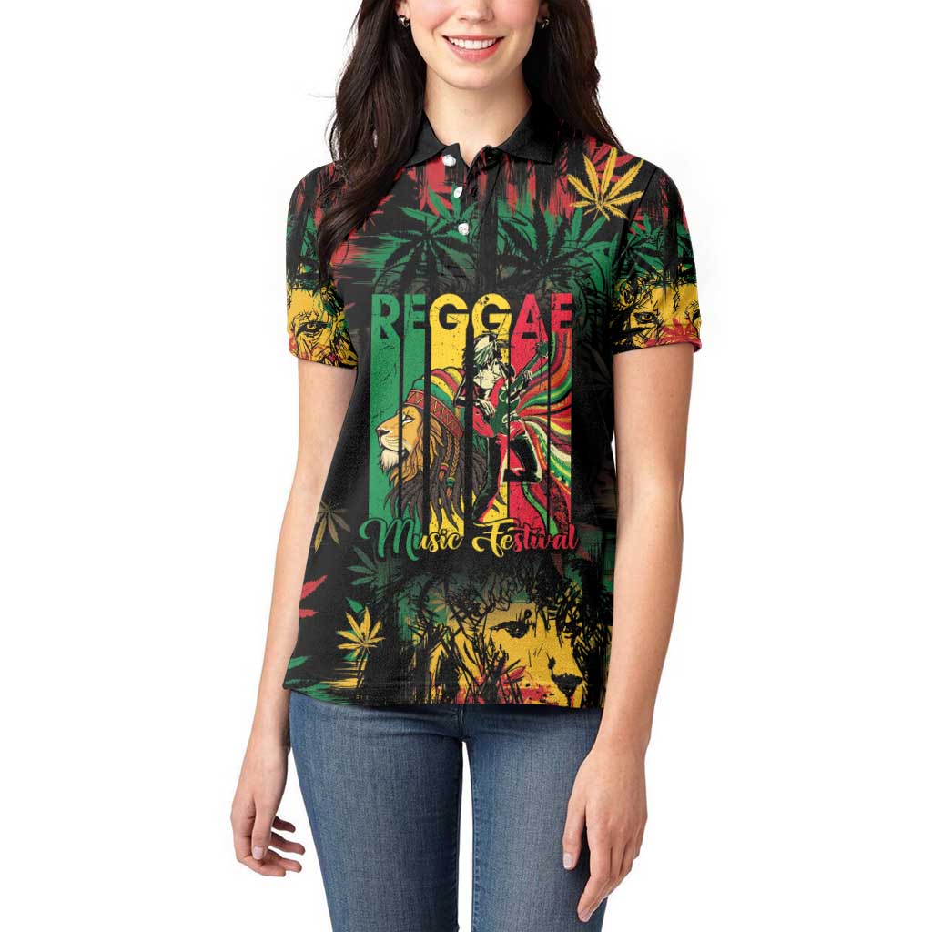 Jamaica Reggae Festival Women Polo Shirt One Love Rastafari Culture - Wonder Print Shop