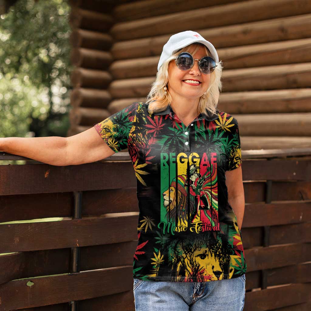 Jamaica Reggae Festival Women Polo Shirt One Love Rastafari Culture - Wonder Print Shop