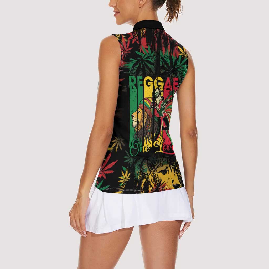 Jamaica Reggae Festival Women Sleeveless Polo Shirt One Love Rastafari Culture - Wonder Print Shop