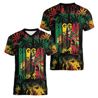 Jamaica Reggae Festival Women V-Neck T-Shirt One Love Rastafari Culture - Wonder Print Shop