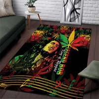 King Of Reggae Legend Bob Area Rug Rasta Cannabis - Wonder Print Shop