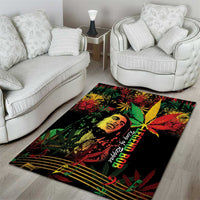 King Of Reggae Legend Bob Area Rug Rasta Cannabis - Wonder Print Shop