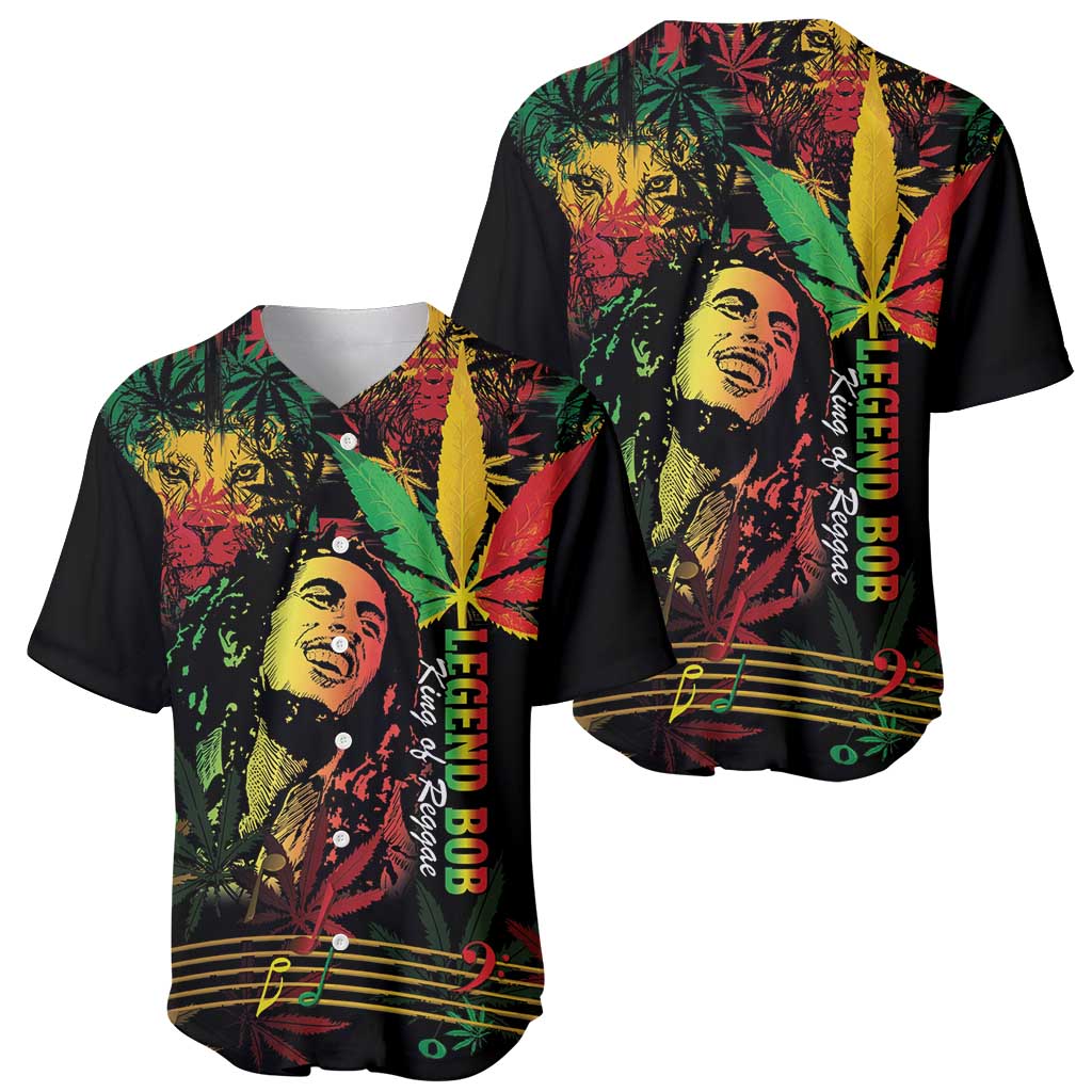 King Of Reggae Legend Bob Baseball Jersey Rasta Cannabis - Wonder Print Shop