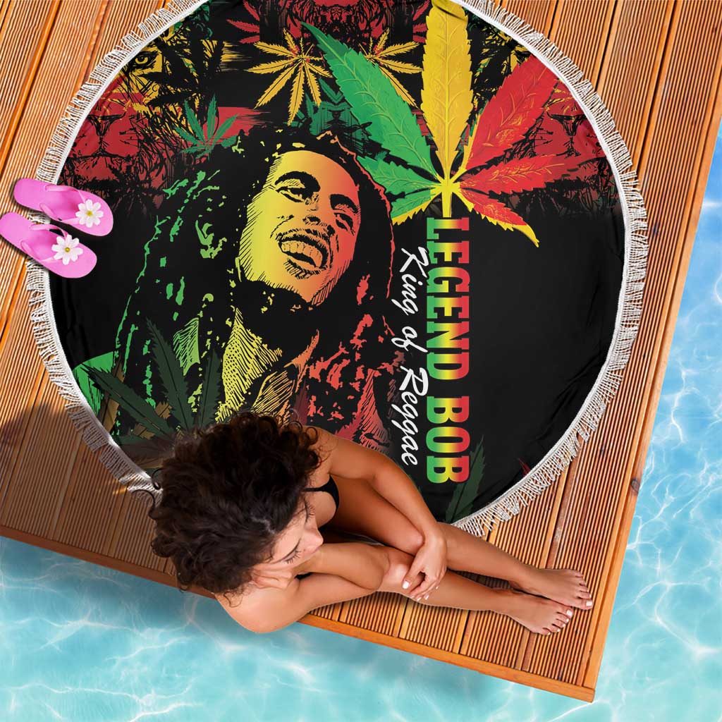 King Of Reggae Legend Bob Beach Blanket Rasta Cannabis - Wonder Print Shop