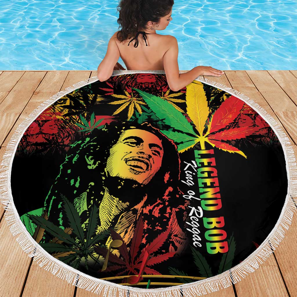 King Of Reggae Legend Bob Beach Blanket Rasta Cannabis - Wonder Print Shop