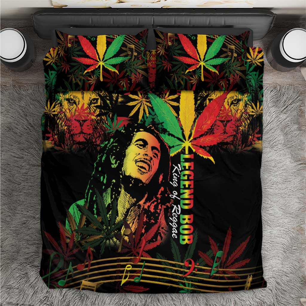 King Of Reggae Legend Bob Bedding Set Rasta Cannabis - Wonder Print Shop