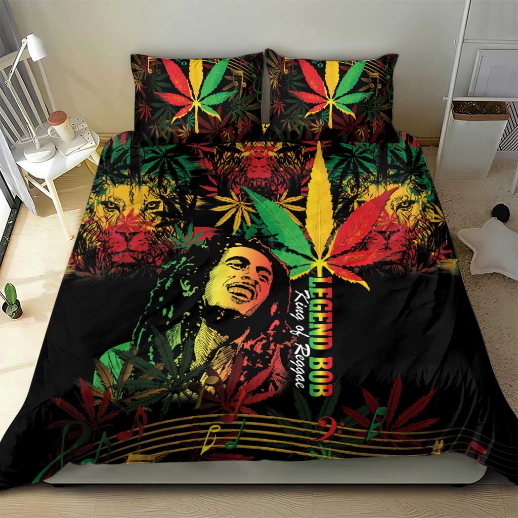 King Of Reggae Legend Bob Bedding Set Rasta Cannabis - Wonder Print Shop