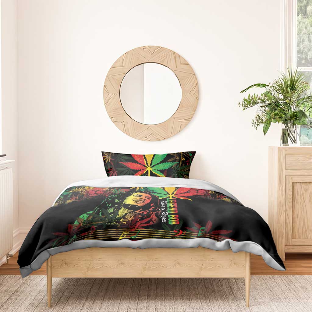 King Of Reggae Legend Bob Bedding Set Rasta Cannabis - Wonder Print Shop
