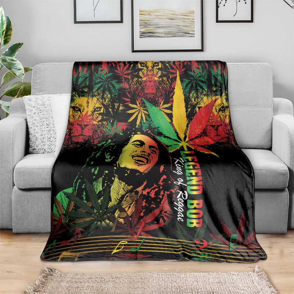 King Of Reggae Legend Bob Blanket Rasta Cannabis - Wonder Print Shop