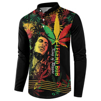 King Of Reggae Legend Bob Button Sweatshirt Rasta Cannabis - Wonder Print Shop