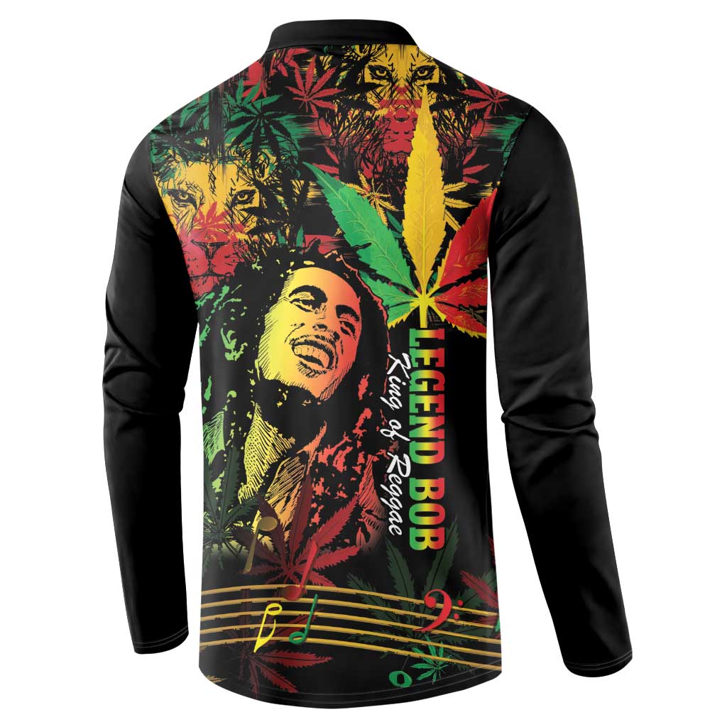 King Of Reggae Legend Bob Button Sweatshirt Rasta Cannabis - Wonder Print Shop