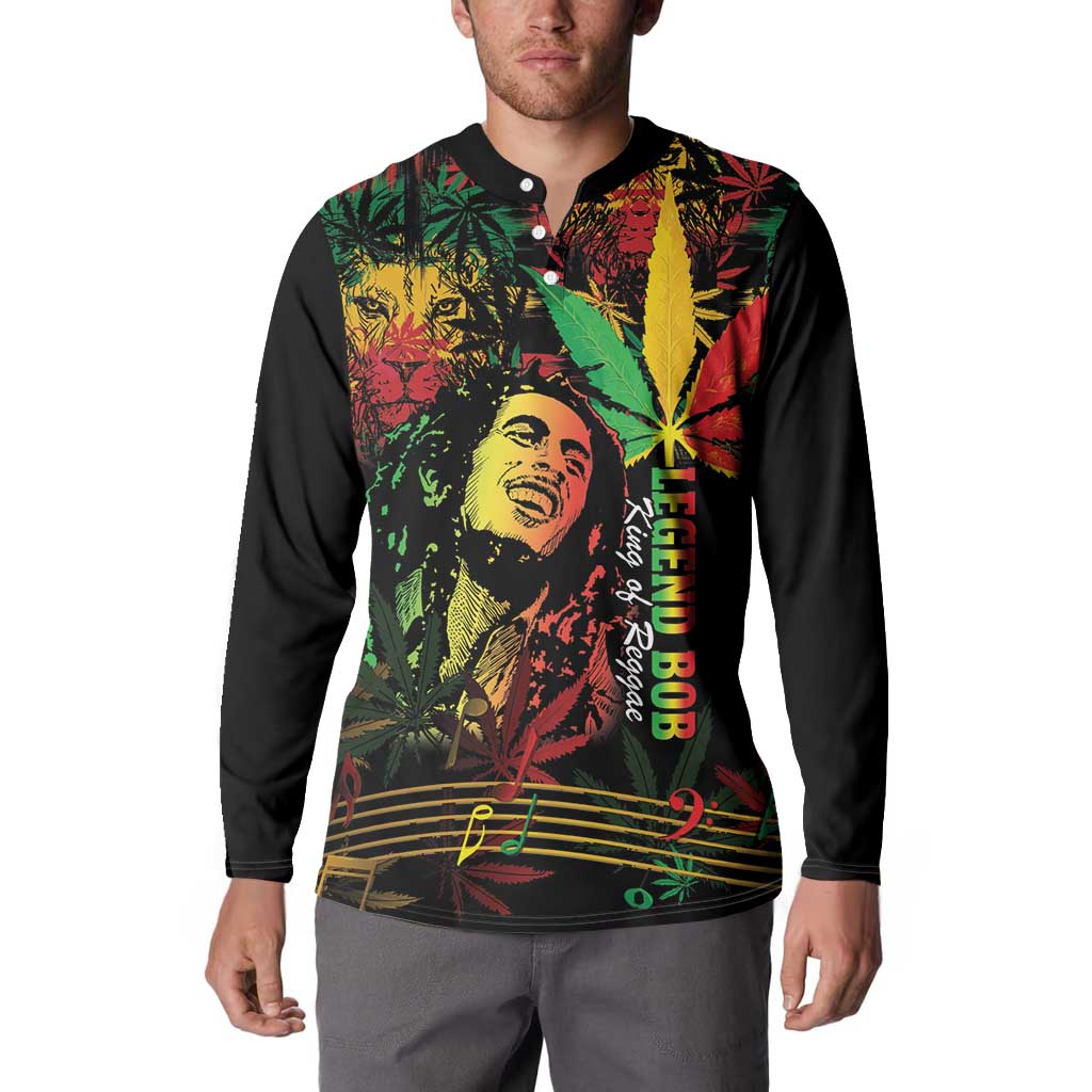 King Of Reggae Legend Bob Button Sweatshirt Rasta Cannabis - Wonder Print Shop
